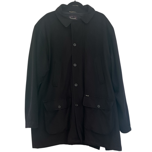 Façonnable Dark Navy Blue 100% Wool Buttoned Jacket - Picture 1 of 6